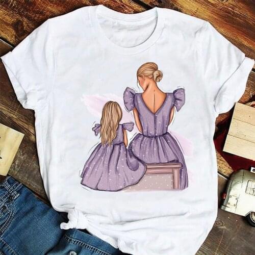 T-shirts Women Cartoon Sweet Cute Trend Mama Mom Mother Fashion Cute Clothes Graphic T Tshirt Top Lady Print Female Tee T-Shirt