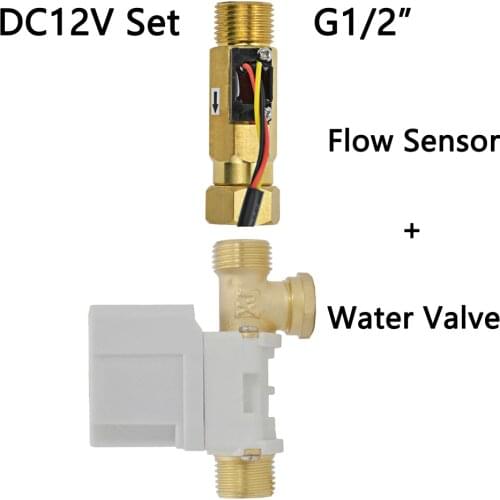 G1/2" Hall Water Flow Sensor USC-HS21TFV 1-30L/min Flow Meter Flowmeter Combined with Solenoid Valve All in one Integrated