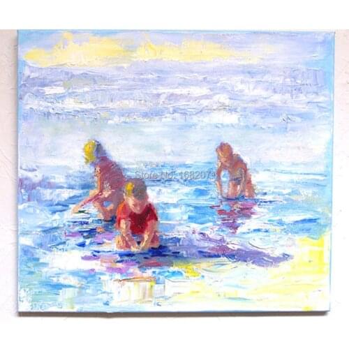 High Skills Artist Pure Hand-painted High Quality Modern Decorative Painting Children Playing Oil Painting For Kid Room Decor