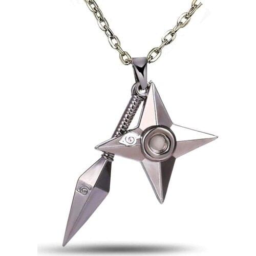 Alpine Collection Gray Spear Naruto Anime Metal Chain Necklace Dual