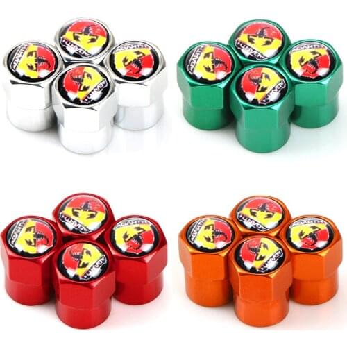 Aluminum Alloy Car Wheel Tire Valve Caps Tyre Rim Stem Covers Airdust Waterproof For Fiat abarth 500 500L 124 Car Accessories