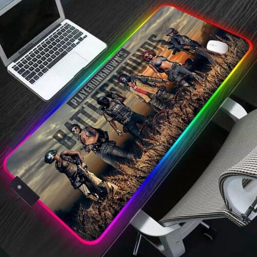 PUBG RGB Mouse Pad Gaming Accessories Computer Large Mousepad Backlit XL LED Gamer Mause Carpet 900x400 Desk Mat For CS GO LOL
