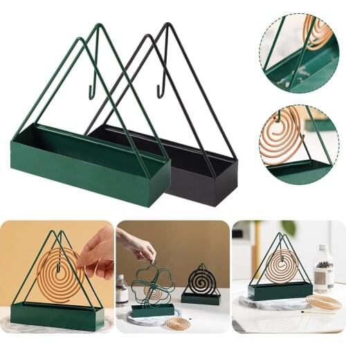 Creative Mosquito Coil Holder Nordic Style Triangle Shaped Summer Day Iron Mosquito Repellent Incenses Rack Plate Home Decoratio