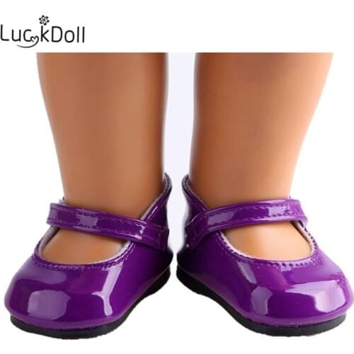 LUCKDOLL Leather Dancing Shoes Fit 18 Inch American 43 CM BabyDoll Clothes Accessories, Girls Toys, Generation, Birthday Gift