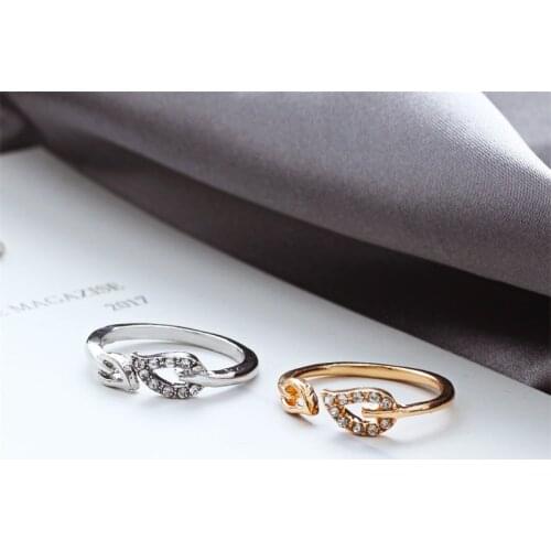 Lying pig Rings With Crystals