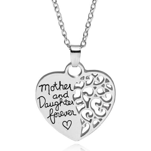 KYSZDL Fashion hot Sell mother love Silver Plated pendant necklace exquisite alloy jewelry gifts sweater chain wholesale