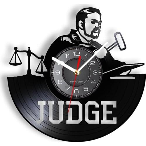 Justice Law Judge Your Honor Vinyl Record Wall Clock Attorney Art Timepieces Office Album Vintage Decor Lawyer Attorney Gift
