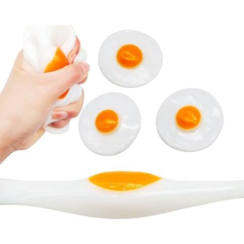 New Funny Toy Sticky Rubber Egg Squeeze Kitchen Food Toy Pretend Play Cooking Gag Joke Anti Stress Children Toy Creative Gift