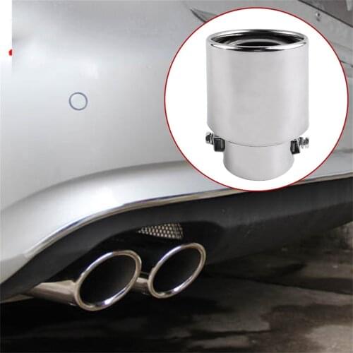New Hot Universal Car Exhaust Muffler Tip Stainless Steel Pipe Chrome Trim Modified Car Tail Throat Liner Pipe Exhaust System