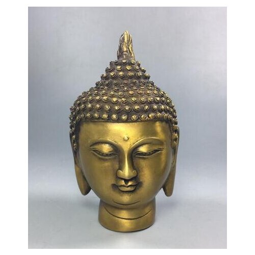 Tête de bouddha en cuivre pur | Collection de vieux cuivre chinois, tête de bouddha en cuivre pur