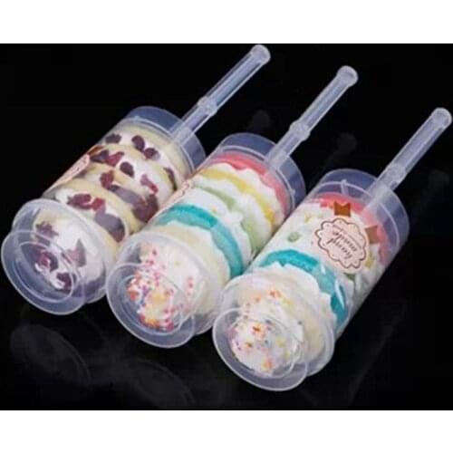 Practical Ice Cream Cake Pusher Tube Eco-friendly PP DIY Rainbow Cake Pusher Mousse Pushcake Tube Kitchen Baking Tools 2pcs