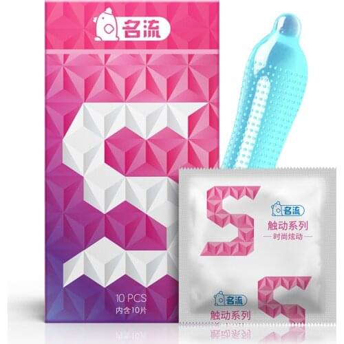 10pcs Condom Tightly Small Size 49mm Big Particle G Spot Stimulate Spike Dotted Condom Delay Ejaculation Sensitive Contraception
