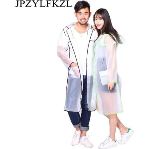 EVA Transparent Raincoat With Belt Long Raincoat for Women Waterproof Jacket Windbreaker Rain Poncho Outdoors capa de lluvia