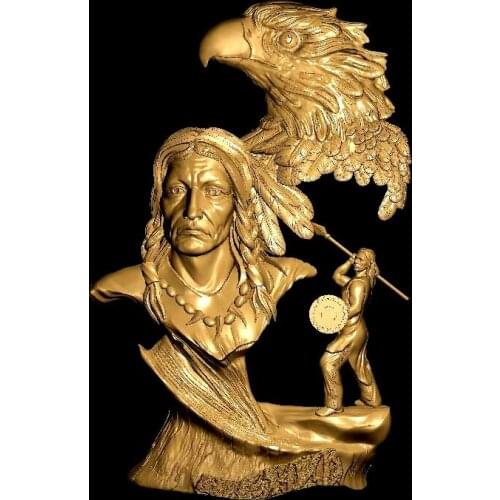 Indian_Eagle_Redhead 3d model STL relief for cnc 3d Relief Model STL Router 3 axis Engraver ArtCam Aspire Eagle Cut3D Vcarve