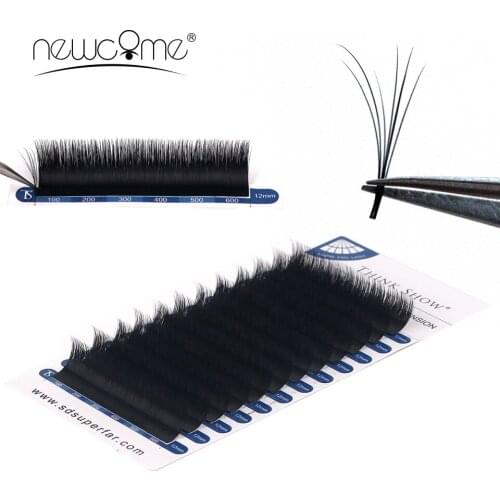 NEWCOME Eyelashes 1s Bloom Eyelash Extension Makeup Auto Fans Volume Eyelash Easy Fanning Lashes High Quality Natural Beauty