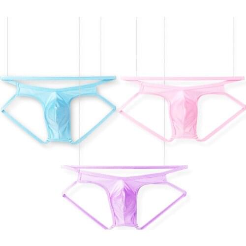 Sexy Mens Thongs Silkly Underpants Soft G Strings Thongs Penis Pouch Gay Underwear Bikini Lingerie String Backless Panties