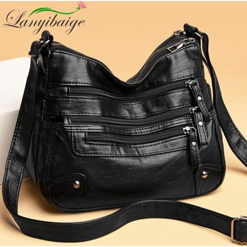 2021 New Ladies Soft PU Leather Handbag Fashion Retro Travel Shoulder Bag Large Capacity Brand Designer Messenger Bag