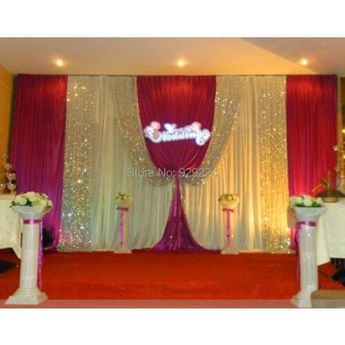 Wedding supplies Wedding Backdrop with Beatiful Swag Wedding drape and curtain wedding decoration 10ft*20ft
