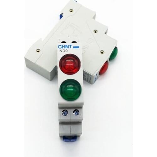 CHINT Indicator Light ND9 series AC/DC 12V 24V 110V 230V Din Rail Mount LED Indicator Light Red and Green LED Lamp