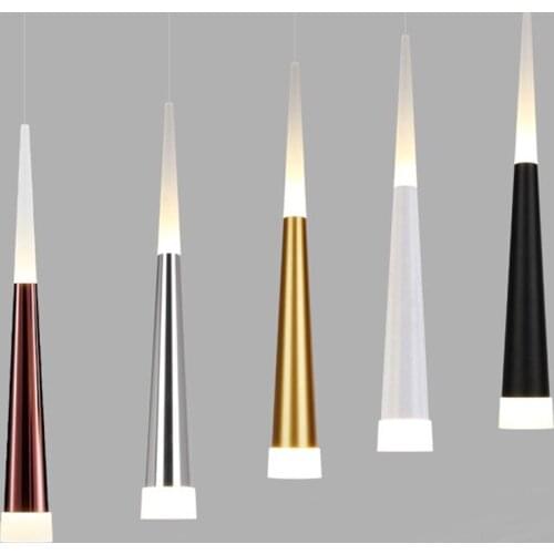 Thrisdar Long Tube Led Pendant Lamp 7W 45CM Acrylic Hanging Light Modern Restaurant Dinning Room Bar Counter Pendant Light