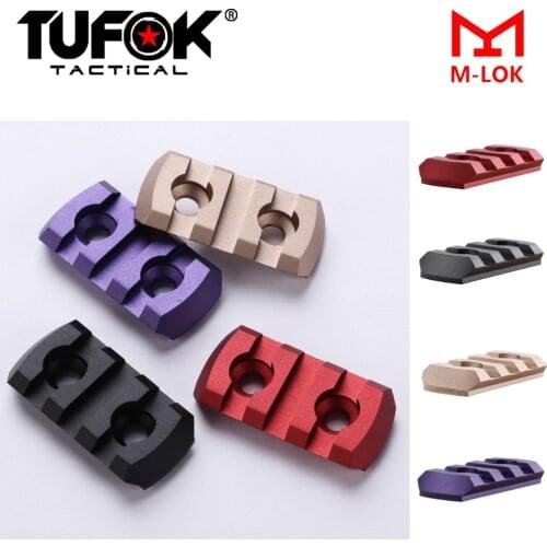 TuFok M-lok 3 Slots Rail Section Mlok Picatinny Rail Adapter SuperLow Profile Ultrathin Picatinny Weaver Rail Base Mount Hunting