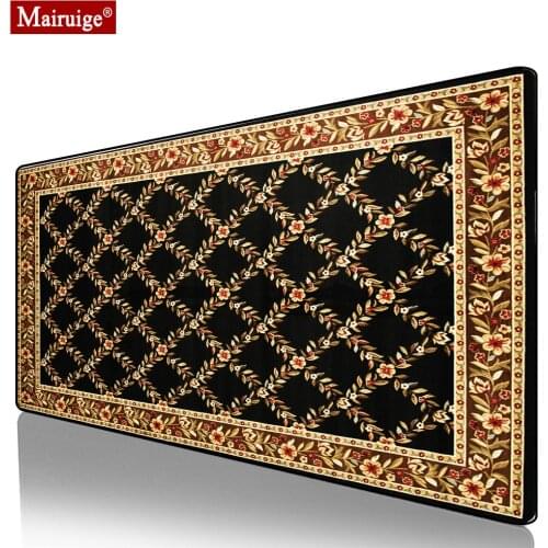 Vintage Persian Rug Black Mouse Pad XXL Gamer Desk Mat Large Keyboard Pad Gaming MousePad 90x40cm/70x30cm for Laptop Table Pads