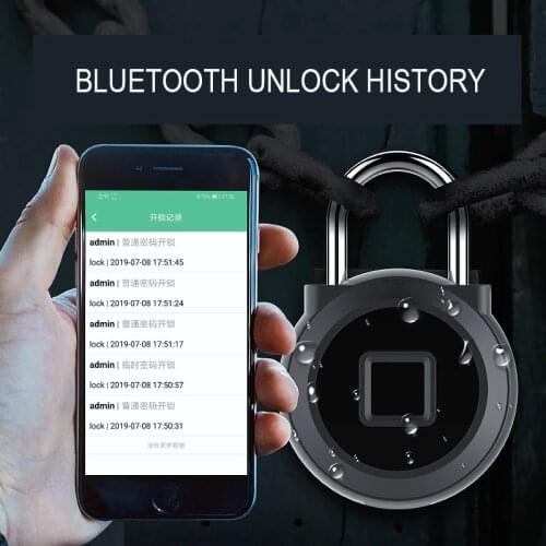 Waterproof Smart USB Rechargeable Door Lock Quick Unlock Padlock Gold Silver Bluetooth/Fingerprint Lock Keyless