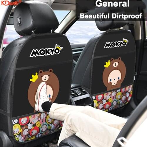 Car Seat Back Protector Cover Waterproof Anti Mud Dirt Kick Mat Pad Auto Seat Cover Cushion Cartoon Seat Protector Children Kid