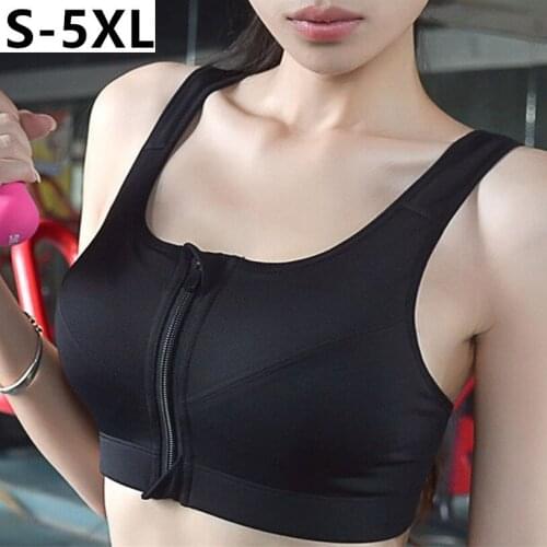 Women Front Zipper Sports Bras Vest Underwear Shockproof Breathable Gym Fitness Athletic Running Yoga Workout Sport Tops
