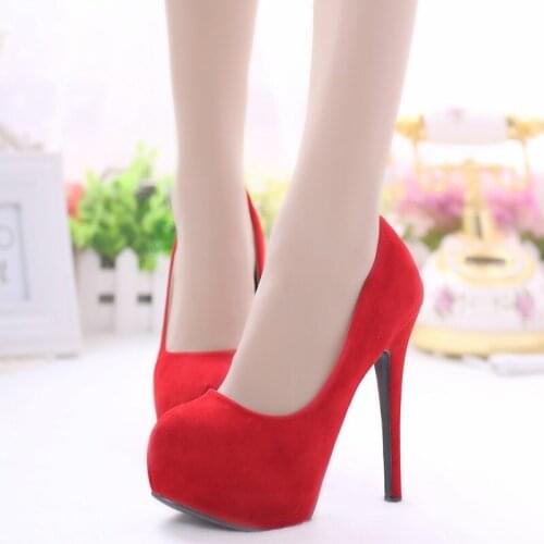 LOSLANDIFEN Women Pumps 14CM Super Heels Female Platform Shoes NightClub Party Dress Wedding Red Sexy High Plus Size