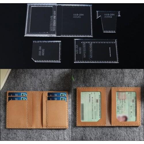 1 Set Acrylic Card package Leather Template Home Handwork Leathercraft Sewing Pattern Tools Accessory 10.5x8.5x1cm