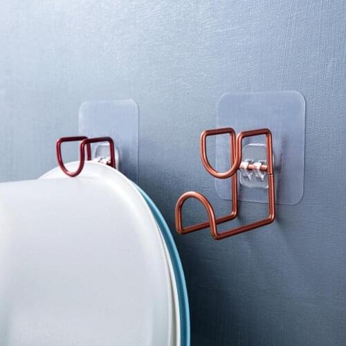 1Pcs Basin Hooks Free Punch Toilet Basin Hanger Kitchen Strong Adhesive Sundries Storage Racks