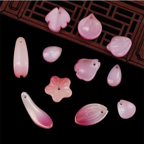 10-20pcs Leaves Petals Beads charm The Water Ink Color Glass Beads For Jewelry Making Drop Earrings Handmade DIY Accessories