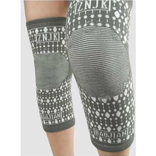 2PAIRS/LOT Tourmaline Knitted Magnetic Knee Pads Elastic Knee Support Strap Bandage