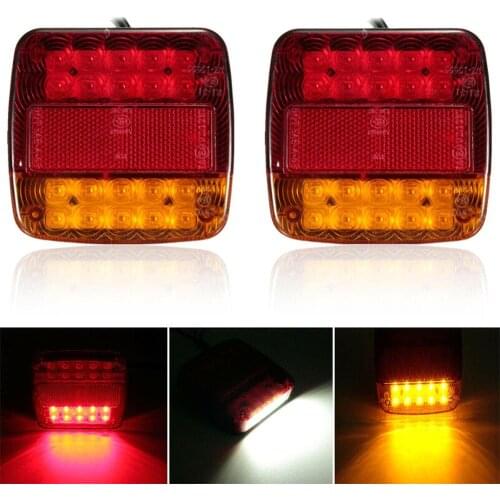 2Pcs 12V Waterproof Durable Car Truck 26 LED Rear Tail Light Warning Lights Rear Lamp for Trailer Caravans UTE Campers ATV Boat