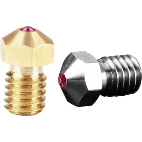 3D Printer Accessories E3D Ruby Nozzle Ruby V6 1.75mm Nozzles 0.4mm Compatible With PETG ABS PEEK Etc Silver/Gold