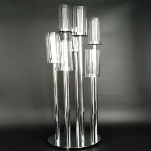 6pcs)New style 8 heads tall crystal candelabra wedding centerpieces wholesale Yudao49