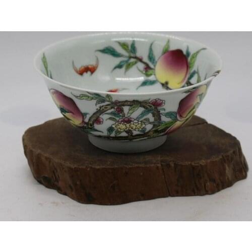 #7 Antique QingDynasty porcelain Pastel peach bowl,painted crafts,Decorations,collection&Adornment,Free shipping