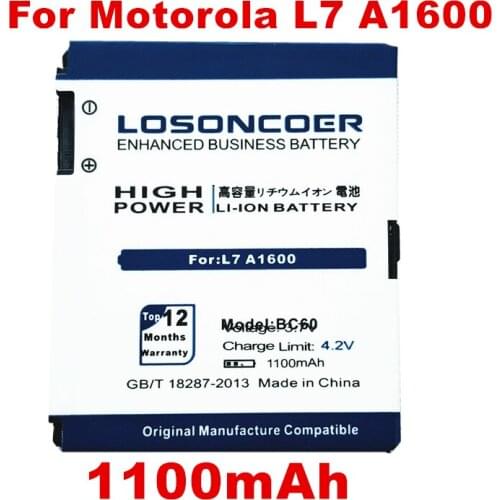 1100mAh BC60 Battery for Motorola L7 A1600 L72 E8 L71 C261 EM30