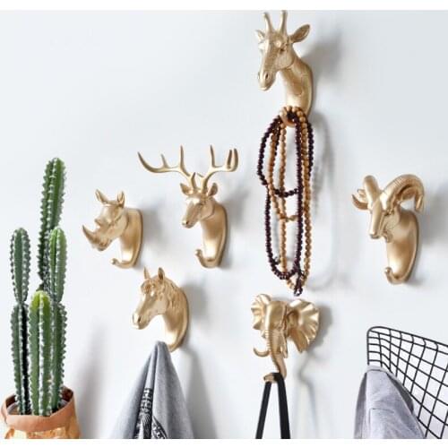 American Home Decoration Hanger Wall-Mounted Storage Hook Creative Golden Keys Holder Wall Home Organizer