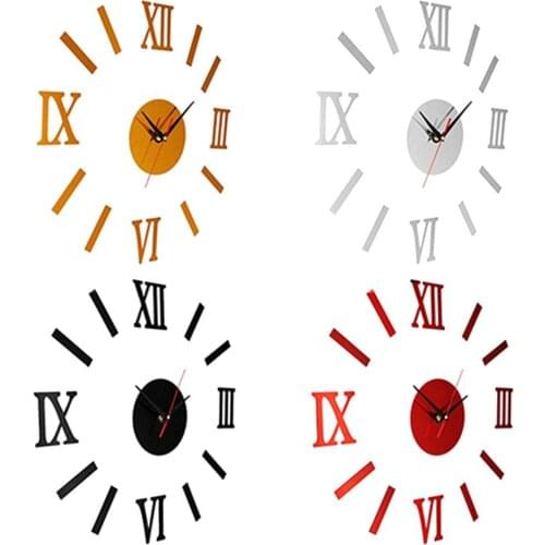 DIY 3D Analog Wall Hanging Clock Sticker Living Room Office Decal Decoration Wall Hanging Clock Sticker