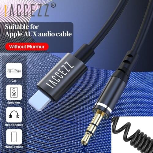 !ACCEZZ 3.5mm Jack Audio Cable 3.5 mm Male to For iPhone Male Spring Cable For iPhone 12 11 Pro XS Max X Headphone Car Aux Cable