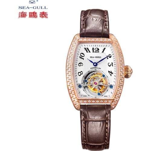Seagull Mens Watch Tourbillon Manual Mechanical Watch Hollow Drill Point Mechanical Watch ST8400VGLA Tourbillon Series