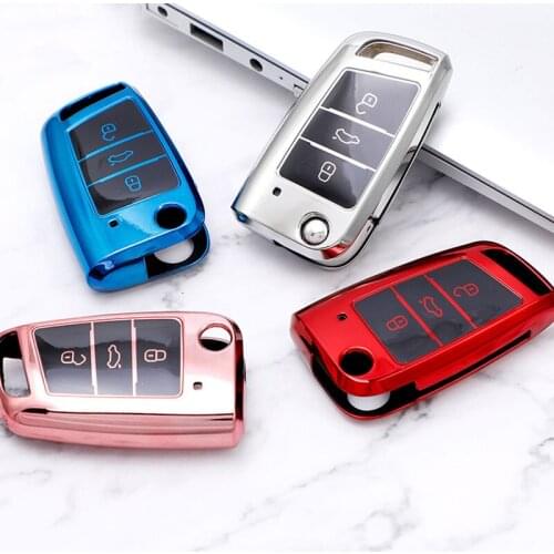 Car Key Case Cover Bag Protector Keychain for Skoda Octavia Kodiaq Karoq for Seat for Volkswagen VW Polo Tiguan Golf 7 MK7