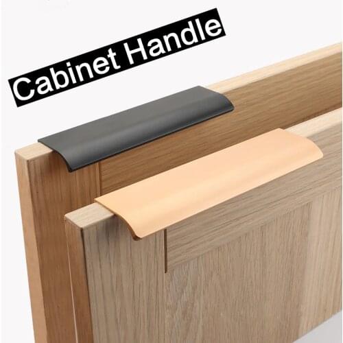 Black Gold Hidden Wardrobe Long Handle Kitchen Cupboard Drawer Knobs Furniture Hardware Aluminum Alloy Door Handles Cabinet Pull