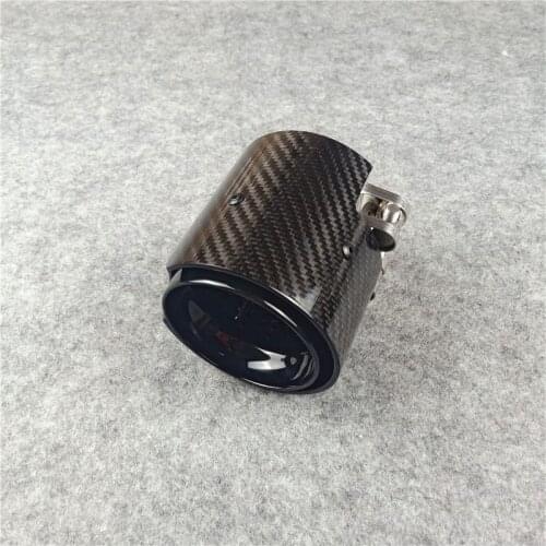 90mm Length Carbon Black Exhaust Muffler Tips For ///M F87 M2 F80 M3 F82 F83 M4 M Performance Nozzles Pipes Car Accessories