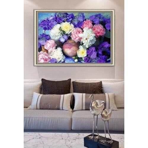 DIY Diamond Painting Colorful Peony Flower Bouquet Floriculture Full Square/round Drill Handicraft Hobby Floral Home Decor
