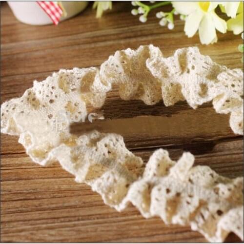 20yards/lot 2.5cm width 100% Cotton Strech Lace Elastic Lace Trim,Crochet Cotton Lace Stretch Edging for Socks