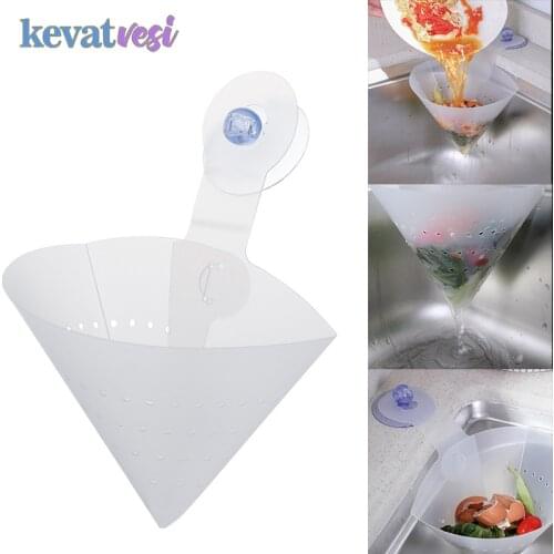 Suction Cup Sink Filter Foldable Kitchen Sink Strainer Leftovers Food Vegetable Drain Filter Kitchen Anti-Blocking Gadget