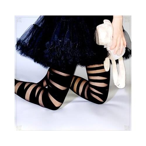 Gothic Yandere Cool Girl Thigh High Socks Japanese Lolita Silk Stocking Cosplay Mental hospital Bandage Dolls Punk Pantynose